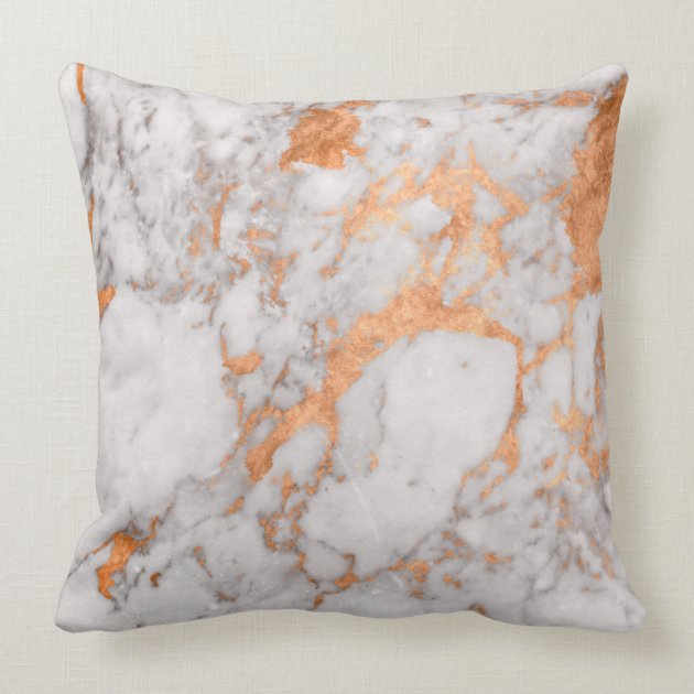 metallic copper throw pillow