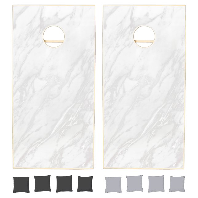 White Marble Cornhole Set (Set)