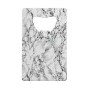 White Marble Credit Card Bottle Opener