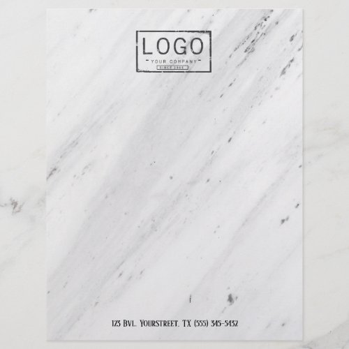 White marble custom logo  adress letterhead