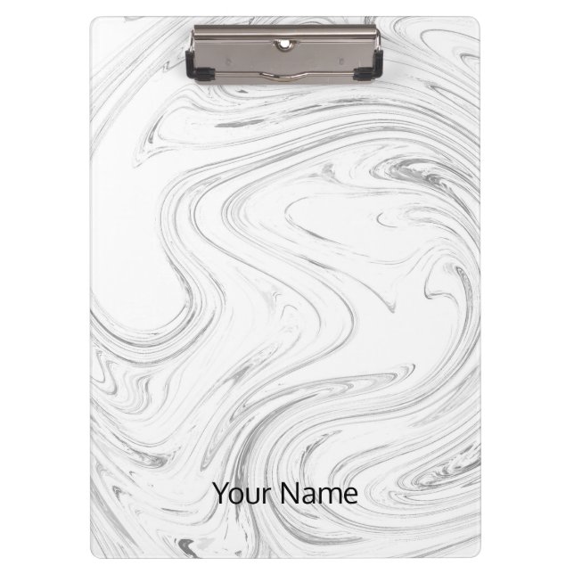 White Marble Customize  Clipboard (Front)