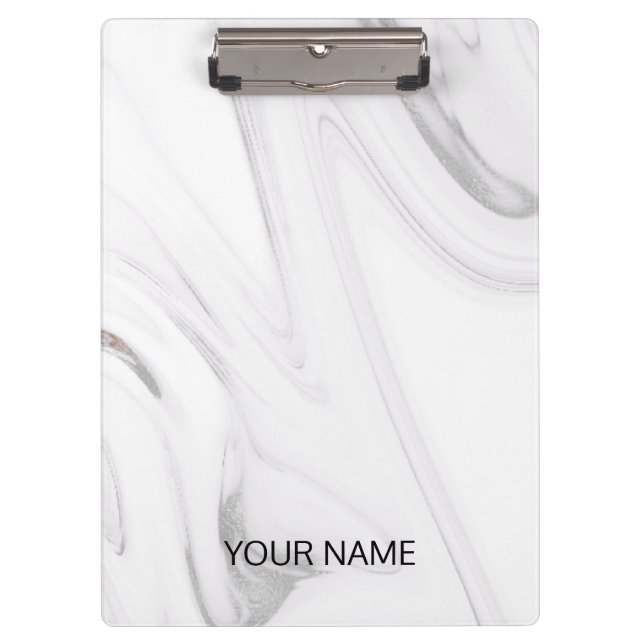 White Marble Customize  Clipboard (Front)