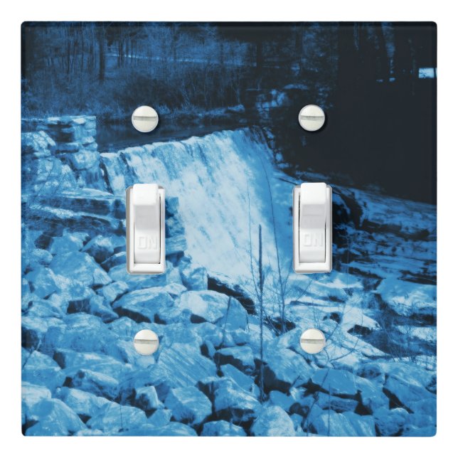White Marble Dam In Blue Fantasy Art  Light Switch Cover (In Situ)