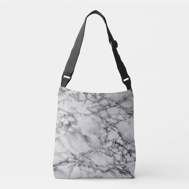 White Marble Design Crossbody Bag (Front)