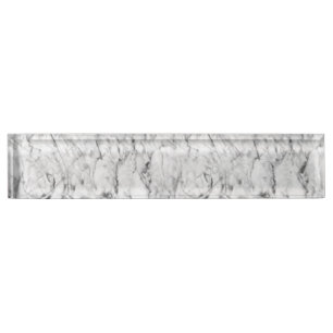 White marble desk name plate