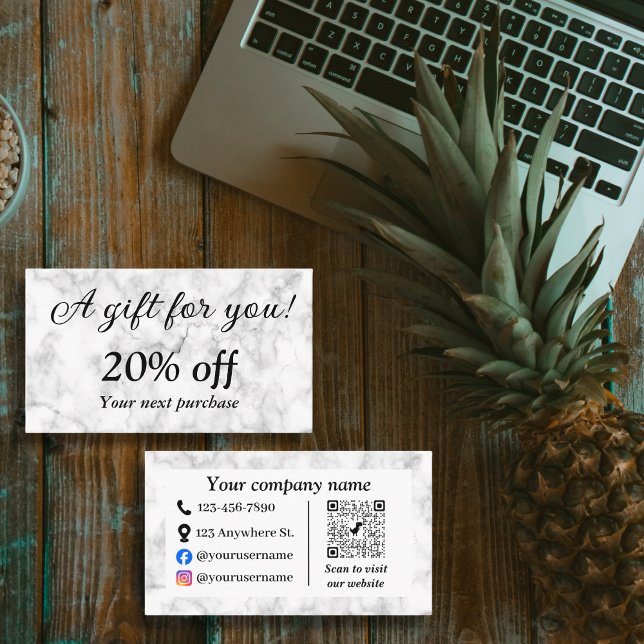 White marble discount card (Creator Uploaded)