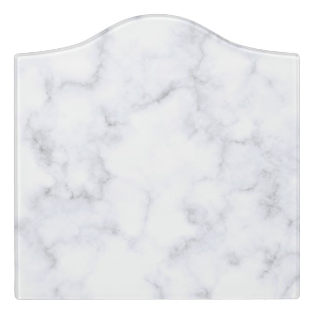 White Marble Door Sign (Large Crest Front)