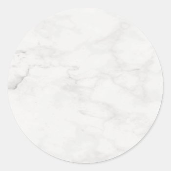 White Marble Elegant Blank Template Modern Classic Round Sticker by art_grande at Zazzle