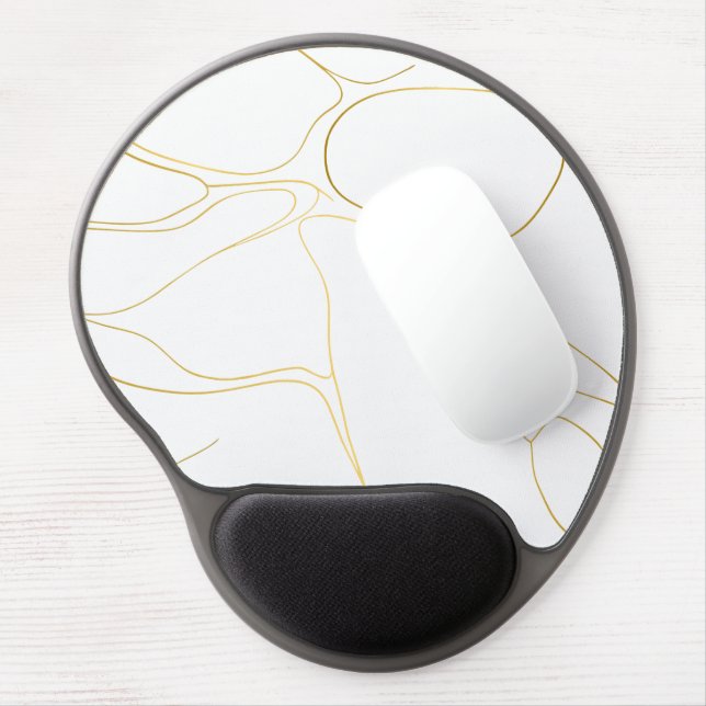 White Marble Elegant  Gel Mouse Pad (Left Side)