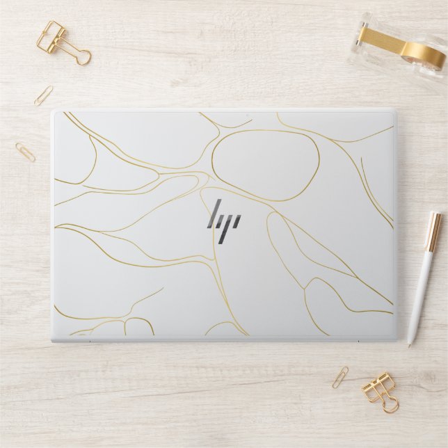 White Marble Elegant  HP Laptop Skin (Desk)