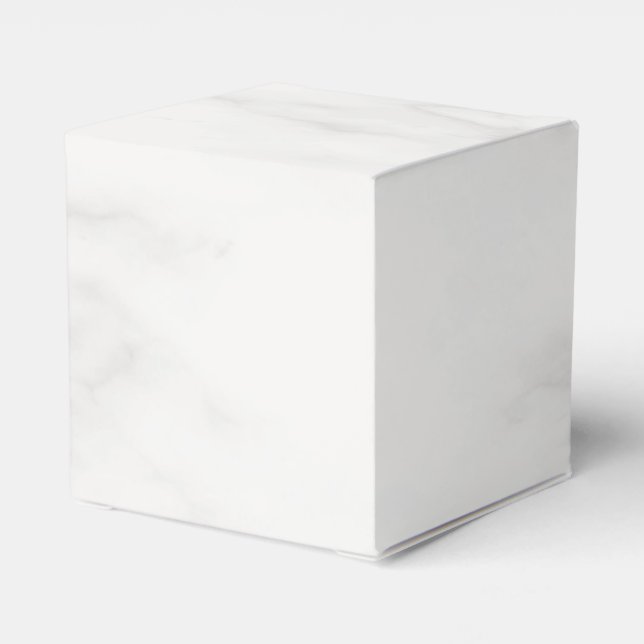 White Marble Elegant Modern Template Trendy Favor Boxes (Back Side)