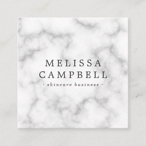 White marble elegant professional minimalist square business card