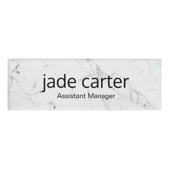 White Marble Employee Staff Magnetic Name Zazzle Com White Marble Employee Staff Magnetic Name Zazzle Com