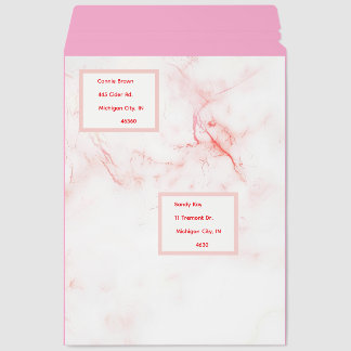 White Marble Envelope Address Flat Mailer