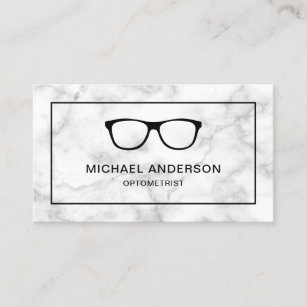 White Marble Eyeglasses Eye Doctor Optometrist Business Card