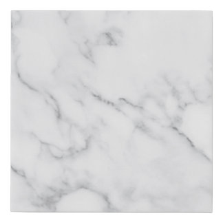 White Marble Faux Canvas Print