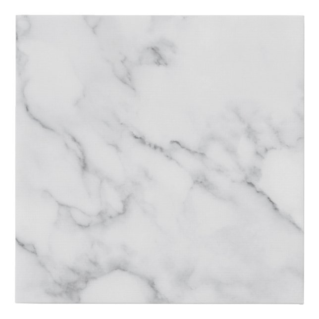 White Marble Faux Canvas Print (Front)