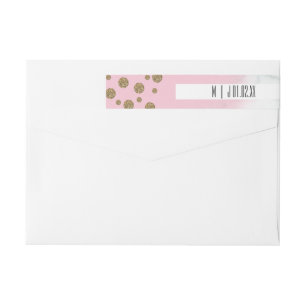 White Marble Faux Glitter Brush Wedding Logo Wrap Around Label