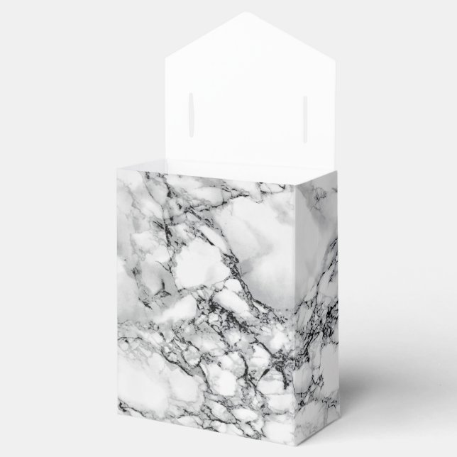 White Marble Favor Box (Opened)