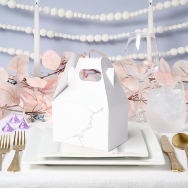 White Marble  Favor Boxes (Wedding)