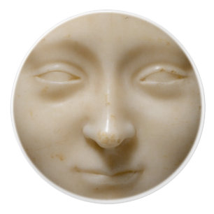 White Marble Female Face Sculpture - Museum Art  C Ceramic Knob