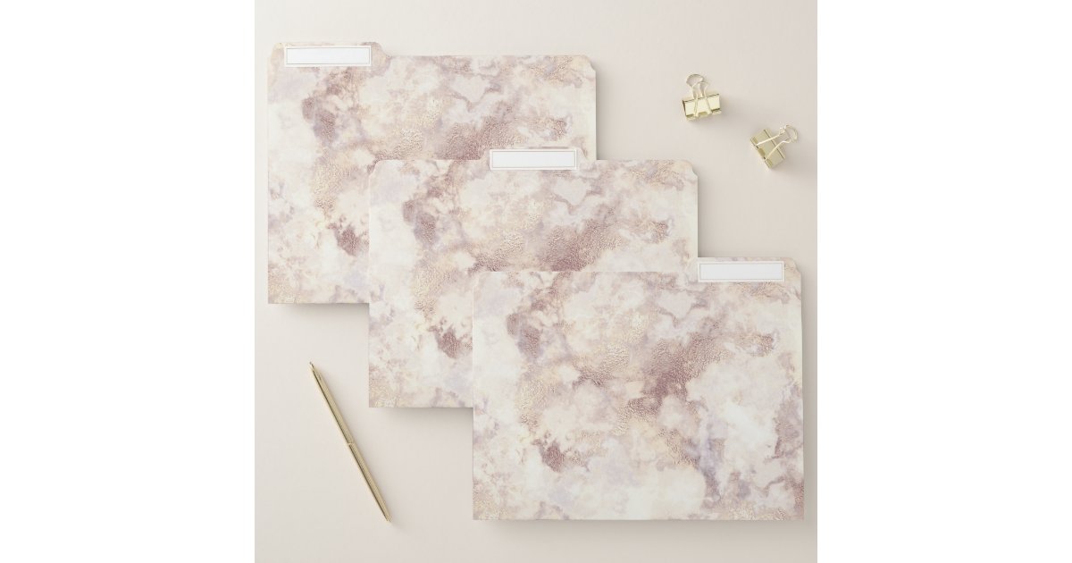 White Marble File Folders Zazzle