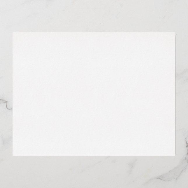 White Marble Foil Holiday Postcard (Front)