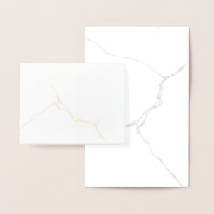 White Marble Folded Card