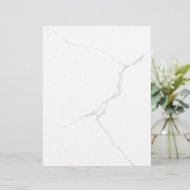 White Marble Folded Card  (Standing Front)