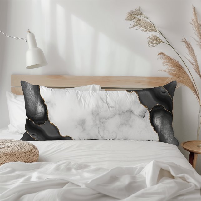 White Marble Gilded Black Agate Body Pillow (Creator Uploaded)