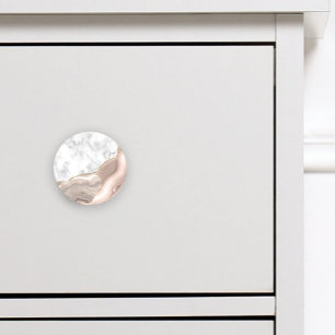 White Marble Gilded Ivory Agate Ceramic Knob