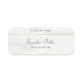 White Marble Gold Elegant Hand Script Template Name Tag