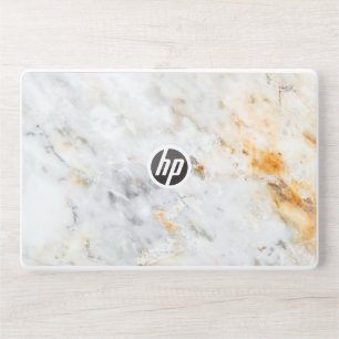 White Marble Gold Grey Polished Texture High-Resol HP Laptop Skin
