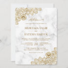 White Marble Gold Lace Islamic Muslim Wedding