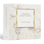 White marble gold professional appointment book 3 ring binder