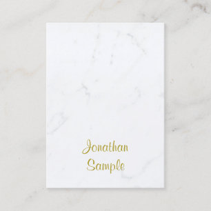 White Marble Gold Script Luxurious Template Modern Business Card