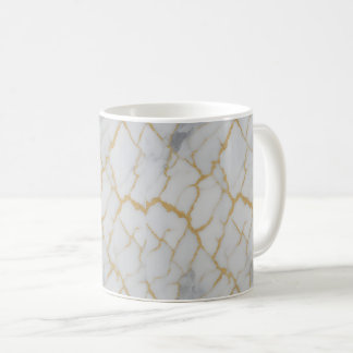 White Marble & Gold Veins | Luxury Mug