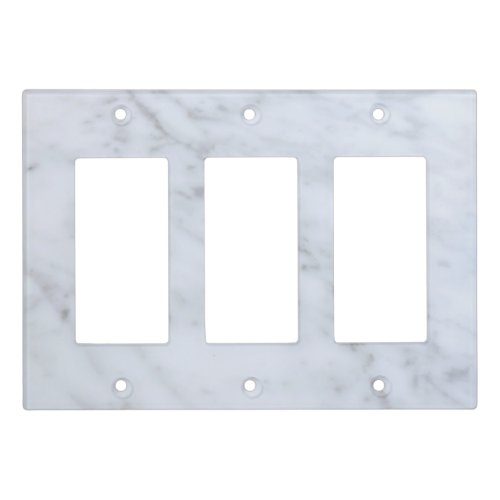 White Marble Grey Light Switch Cover