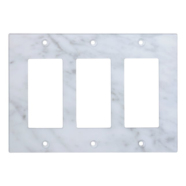 White Marble Grey Light Switch Cover (Front)