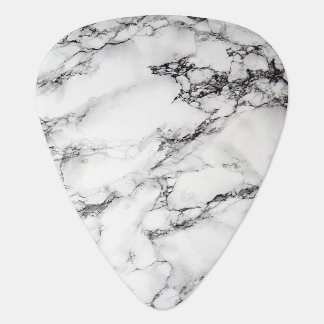 White Marble Guitar Pick (Front)