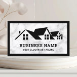 White Marble House Roofing Construction Roofer Business Card