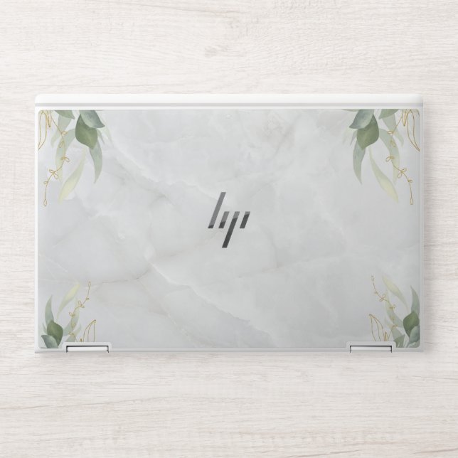 White Marble HP Elite Book HP Laptop Skin (Front)