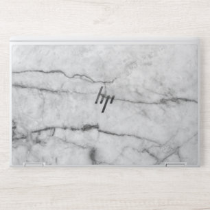 White marble hp laptop skin