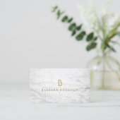 WHITE MARBLE INTERIOR DESIGNER Business Card (Standing Front)