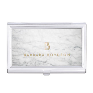 WHITE MARBLE INTERIOR DESIGNER Card Case