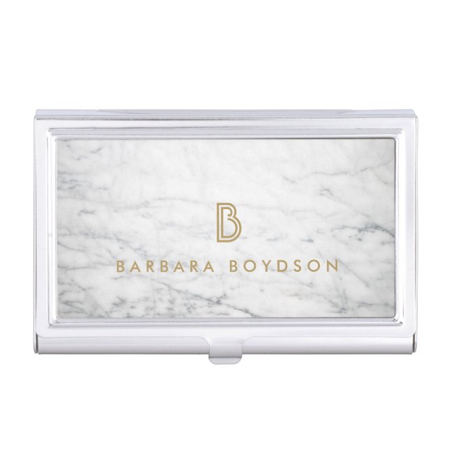 WHITE MARBLE INTERIOR DESIGNER Card Case (Front)