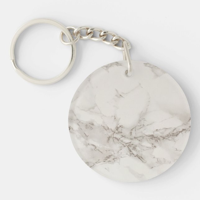 White Marble Keychain (Front)