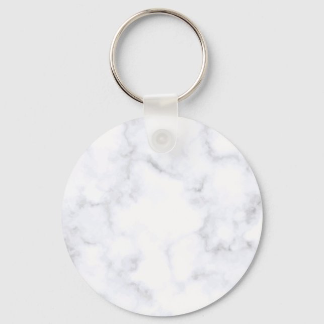 White Marble Keychain (Front)