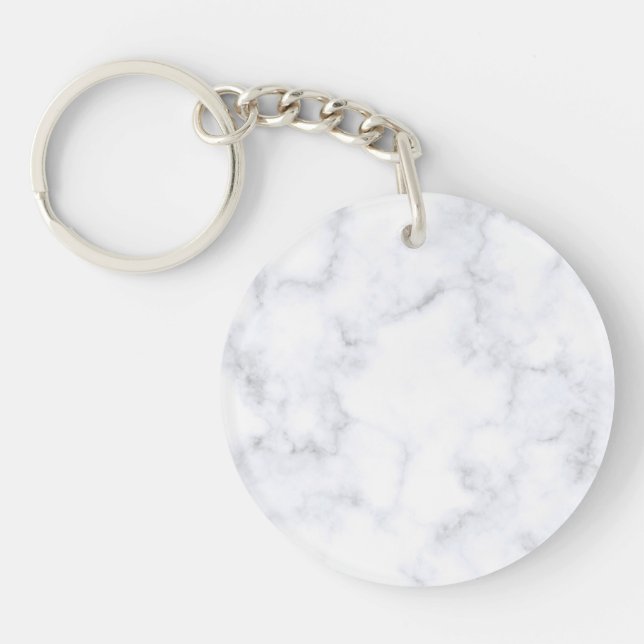 White Marble Keychain (Front)