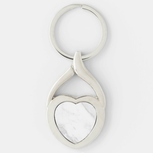 White Marble  Keychain (Front)